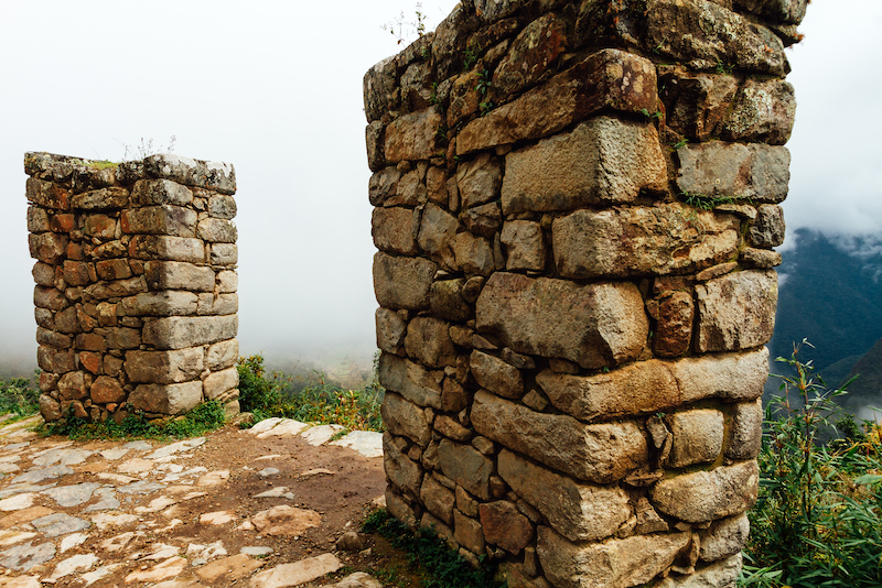The walls of the Sun Gate (Intipunku) at Machu Picchu.